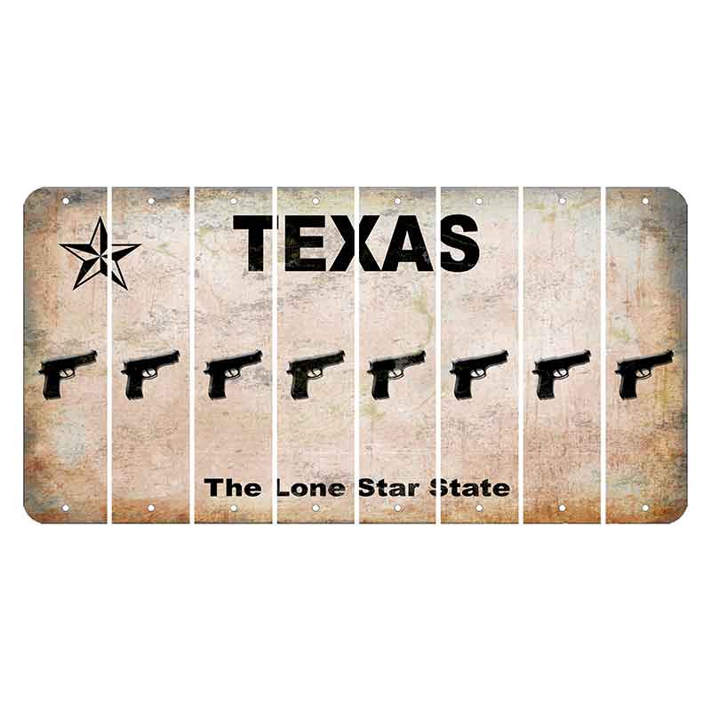 Texas Classic Cut License Plate Strips (Set of 8) Handgun