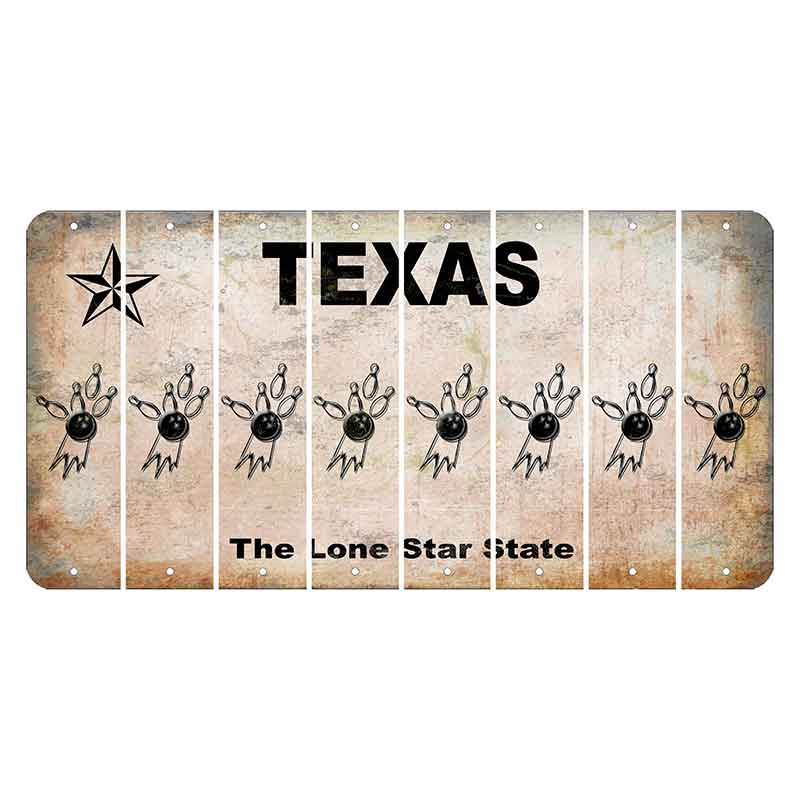 Texas Classic Cut License Plate Strips (Set of 8) Bowling