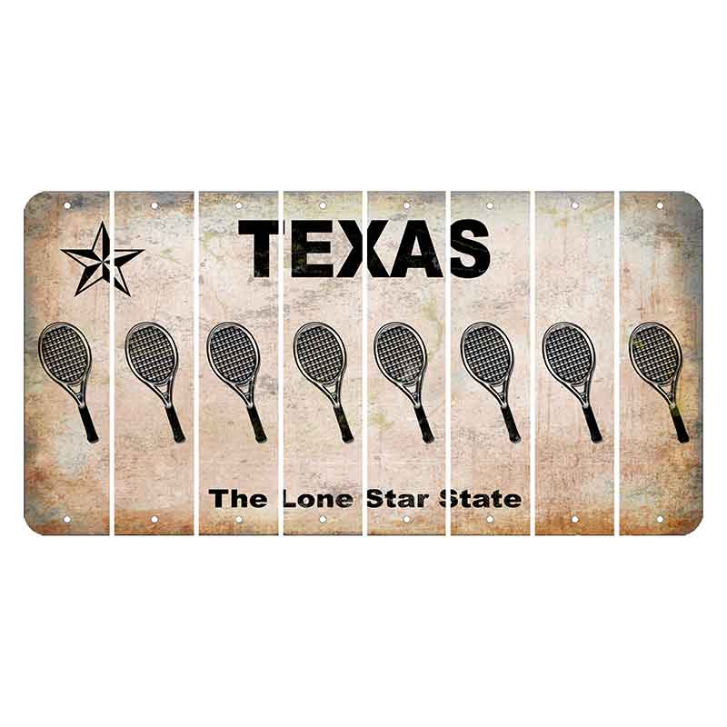 Texas Classic Cut License Plate Strips (Set of 8) Tennis Racket