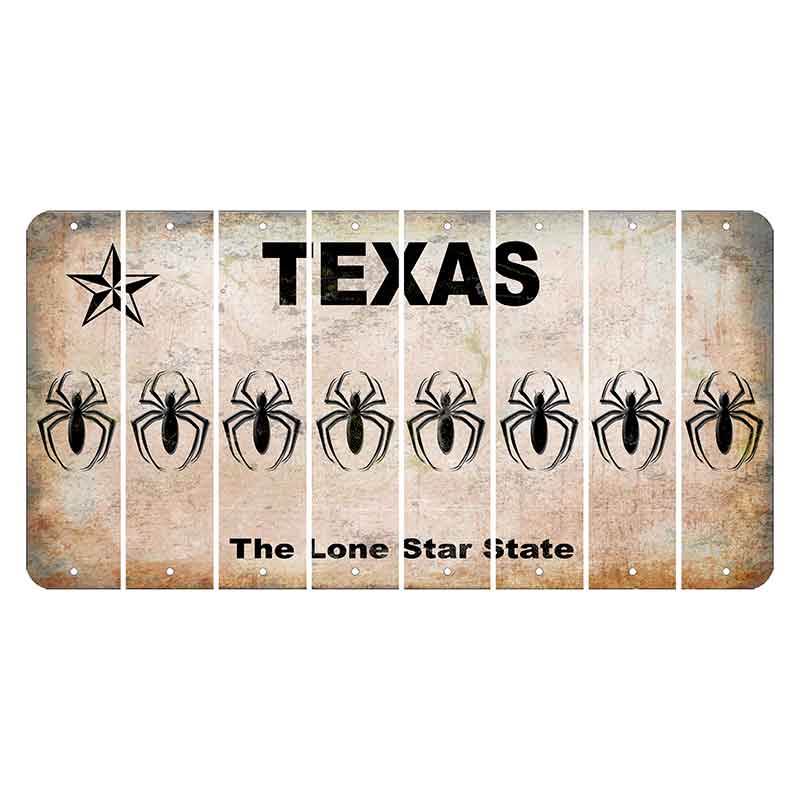 Texas Classic Cut License Plate Strips (Set of 8) Spider