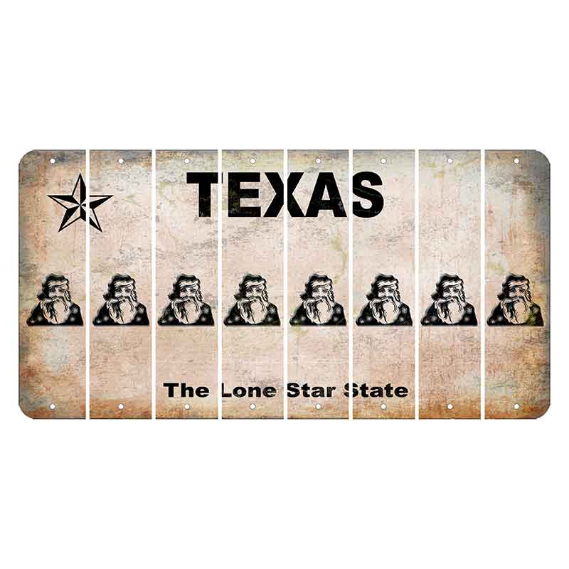 Texas Classic Cut License Plate Strips (Set of 8) Santa Claus