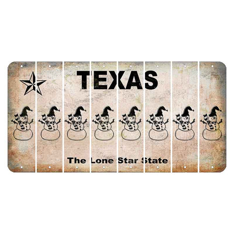 Texas Classic Cut License Plate Strips (Set of 8) Snowman