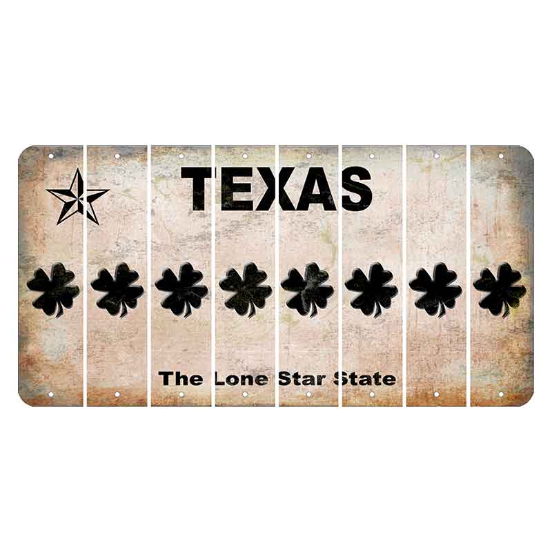 Texas Classic Cut License Plate Strips (Set of 8) Shamrock