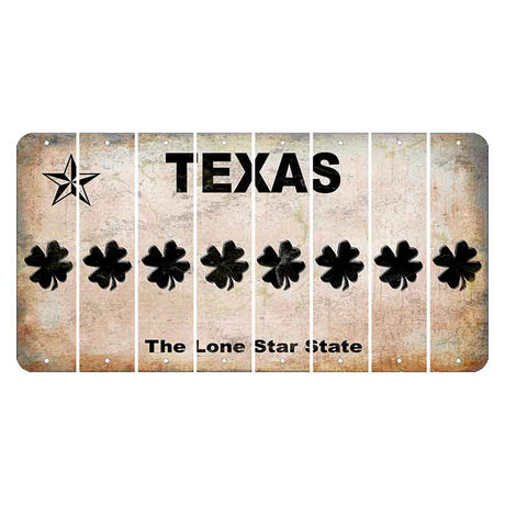 Texas Classic Cut License Plate Strips (Set of 8) Shamrock