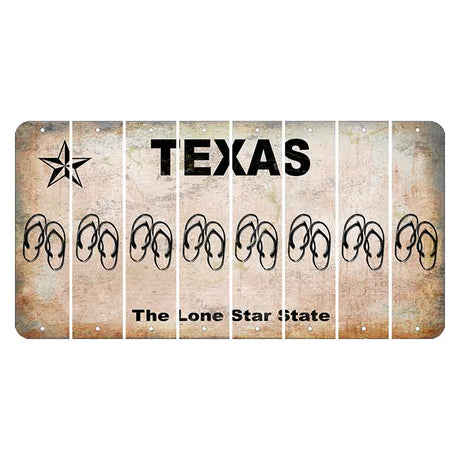 Texas Classic Cut License Plate Strips (Set of 8) Flip Flops