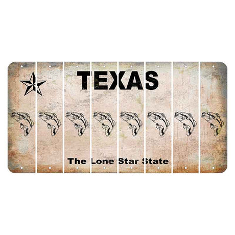 Texas Classic Cut License Plate Strips (Set of 8) Fish