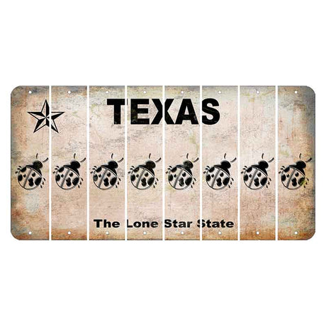 Texas Classic Cut License Plate Strips (Set of 8) Ladybug