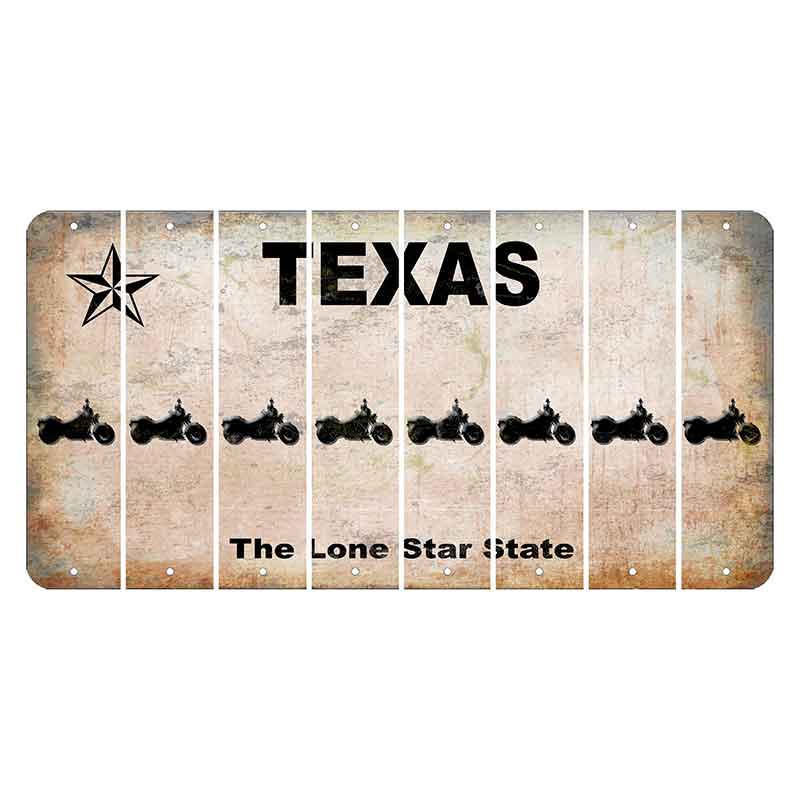 Texas Classic Cut License Plate Strips (Set of 8) Motorcycle