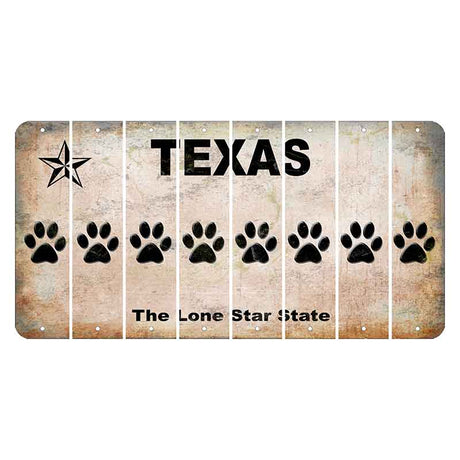 Texas Classic Cut License Plate Strips (Set of 8) Dog Paw