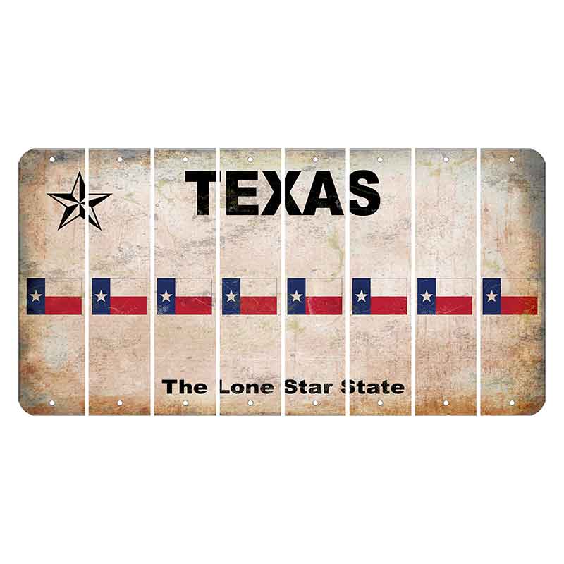 Texas Classic Cut License Plate Strips (Set of 8) State Flag