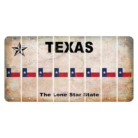 Texas Classic Cut License Plate Strips (Set of 8) State Flag