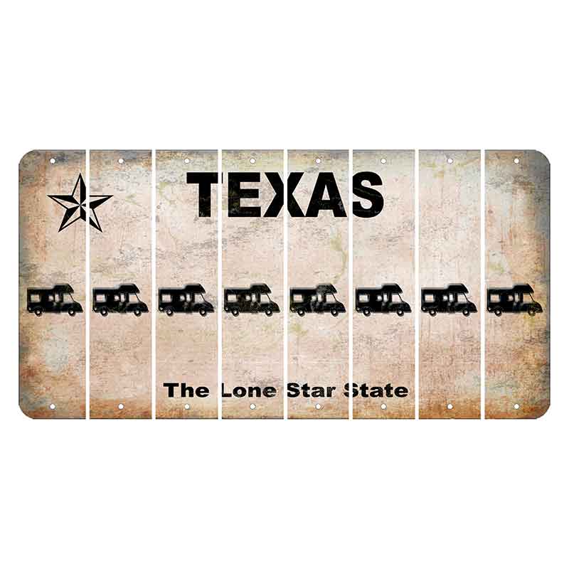 Texas Classic Cut License Plate Strips (Set of 8) Camper