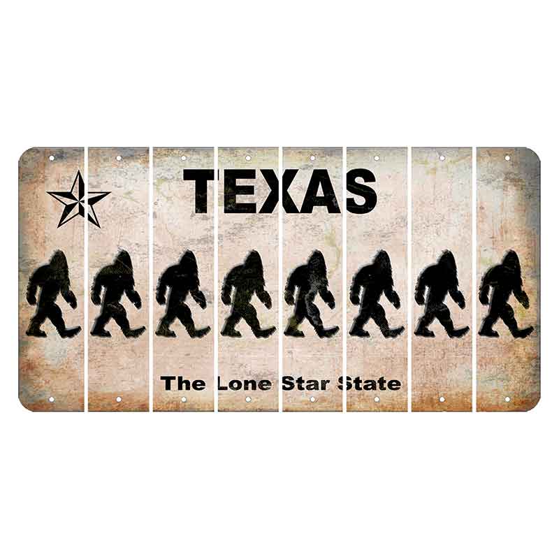 Texas Classic Cut License Plate Strips (Set of 8) Bigfoot