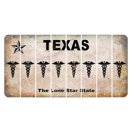 Texas Classic Cut License Plate Strips (Set of 8) Caduceus