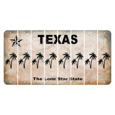 Texas Classic Cut License Plate Strips (Set of 8) Palm Trees