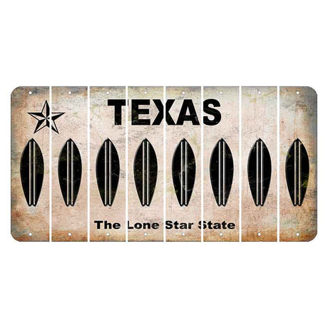 Texas Classic Cut License Plate Strips (Set of 8) Surfboard