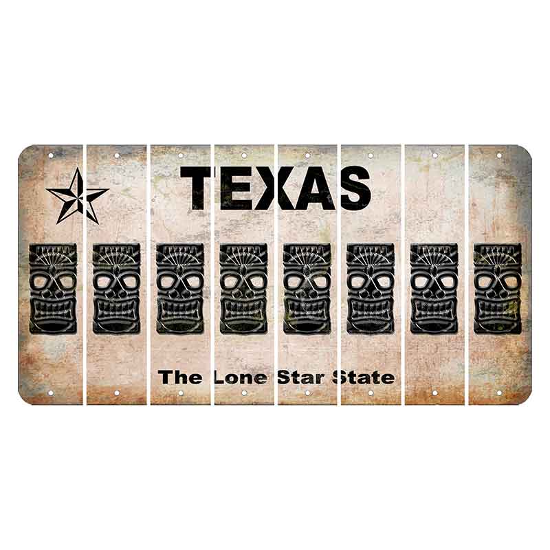 Texas Classic Cut License Plate Strips (Set of 8) Tiki