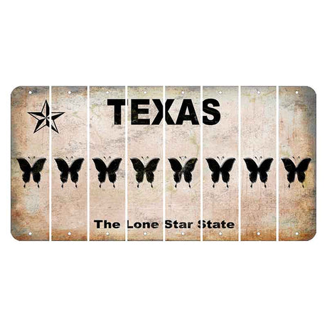 Texas Classic Cut License Plate Strips (Set of 8) Butterfly