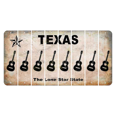 Texas Classic Cut License Plate Strips (Set of 8) Guitar