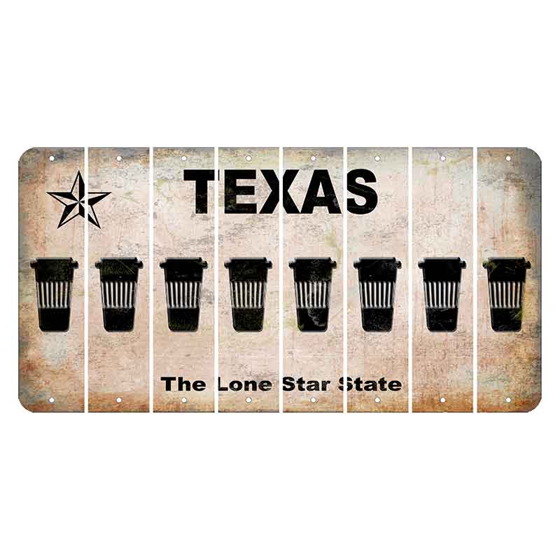 Texas Classic Cut License Plate Strips (Set of 8) Latte