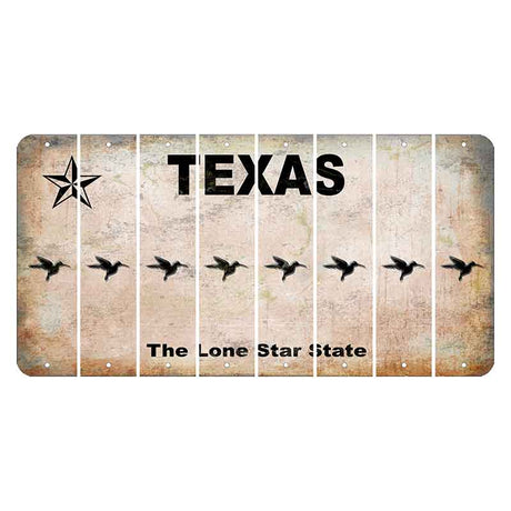 Texas Classic Cut License Plate Strips (Set of 8) Hummingbird