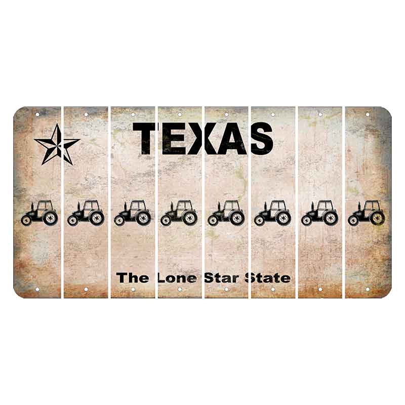 Texas Classic Cut License Plate Strips (Set of 8) Tractor