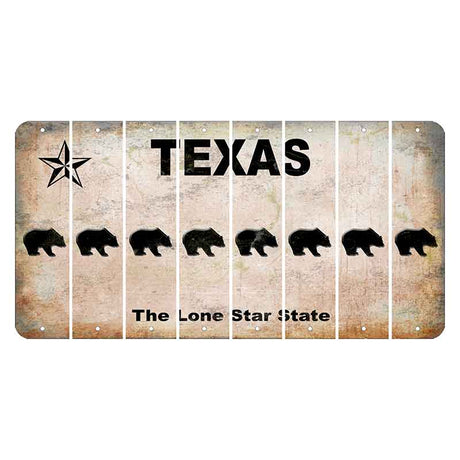 Texas Classic Cut License Plate Strips (Set of 8) Bear