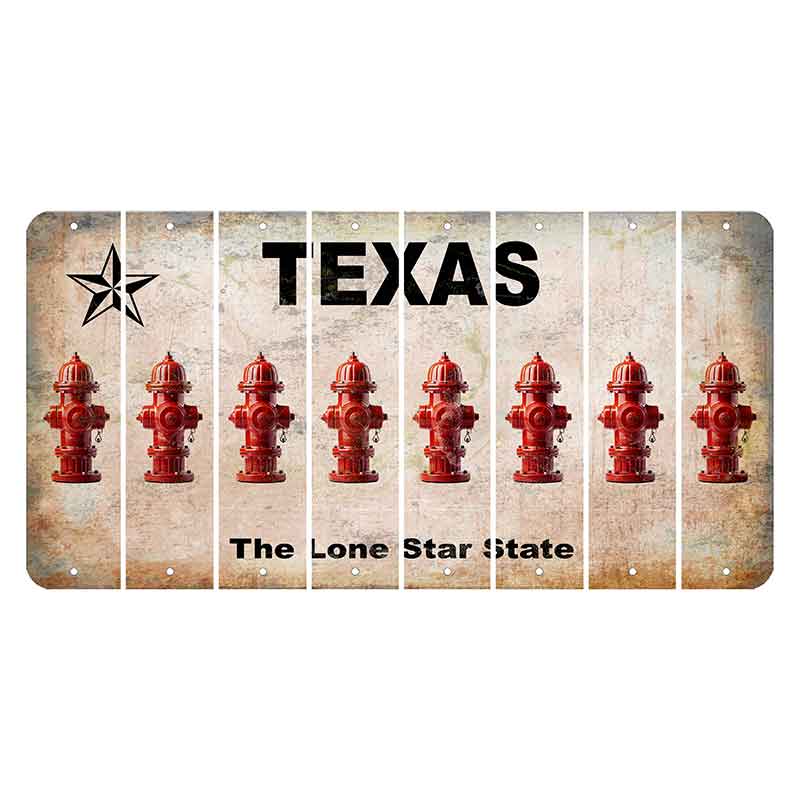 Texas Classic Cut License Plate Strips (Set of 8) Fire Hydrant