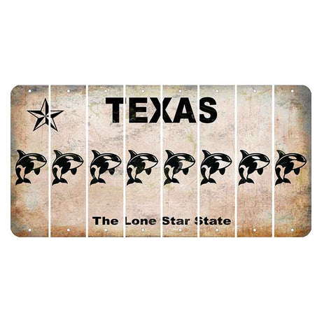 Texas Classic Cut License Plate Strips (Set of 8) Whale