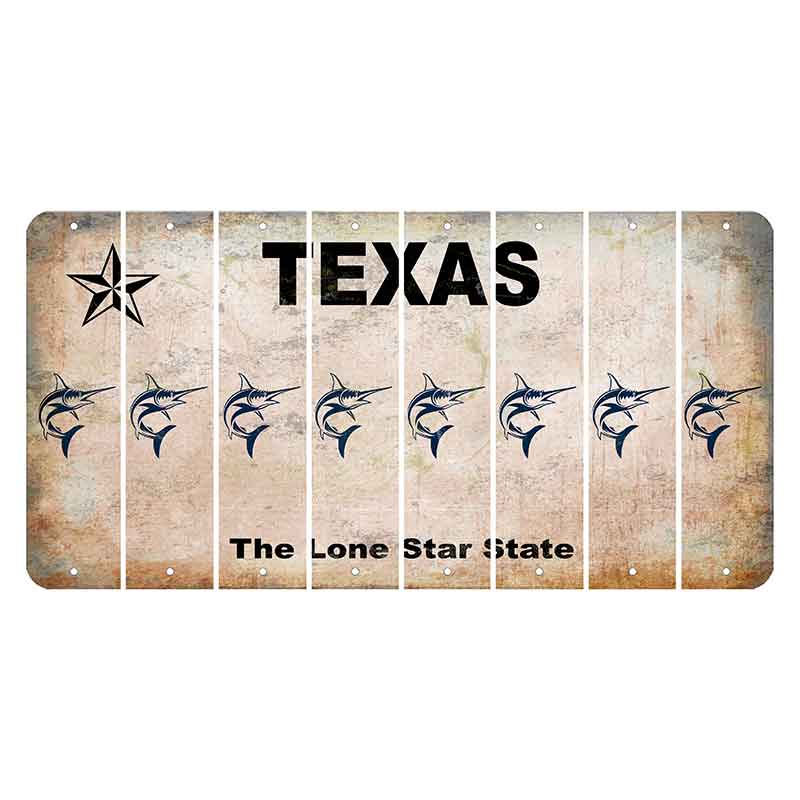 Texas Classic Cut License Plate Strips (Set of 8) Swordfish