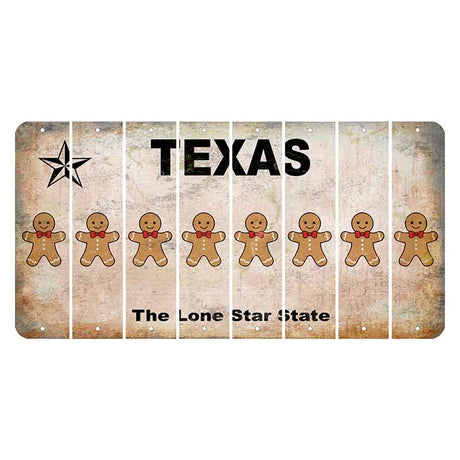 Texas Classic Cut License Plate Strips (Set of 8) Gingerbread Man