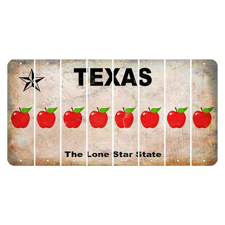 Texas Classic Cut License Plate Strips (Set of 8) Apple