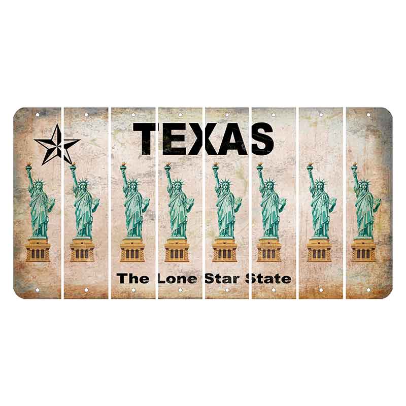 Texas Classic Cut License Plate Strips (Set of 8) Statue of Liberty