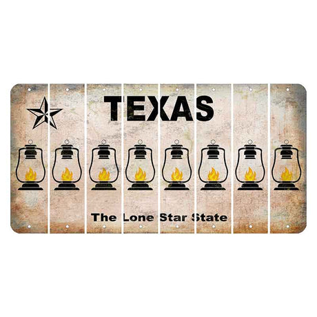 Texas Classic Cut License Plate Strips (Set of 8) Lantern