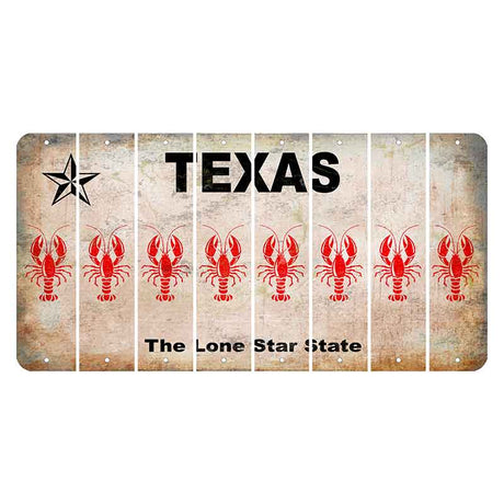 Texas Classic Cut License Plate Strips (Set of 8) Lobster