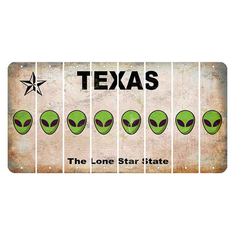 Texas Classic Cut License Plate Strips (Set of 8) Alien