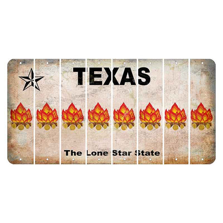 Texas Classic Cut License Plate Strips (Set of 8) Campfire