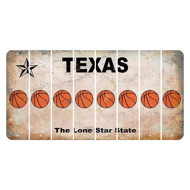 Texas Classic Cut License Plate Strips (Set of 8) Basketball