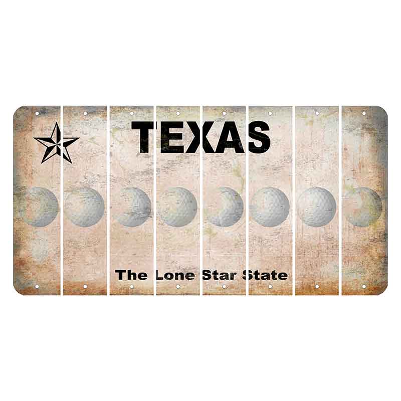 Texas Classic Cut License Plate Strips (Set of 8) Golfball