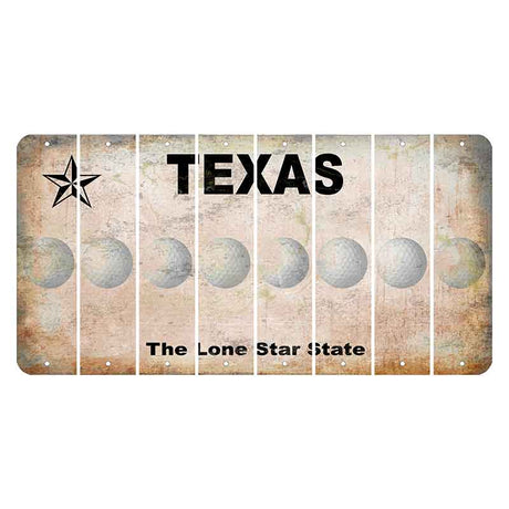 Texas Classic Cut License Plate Strips (Set of 8) Golfball