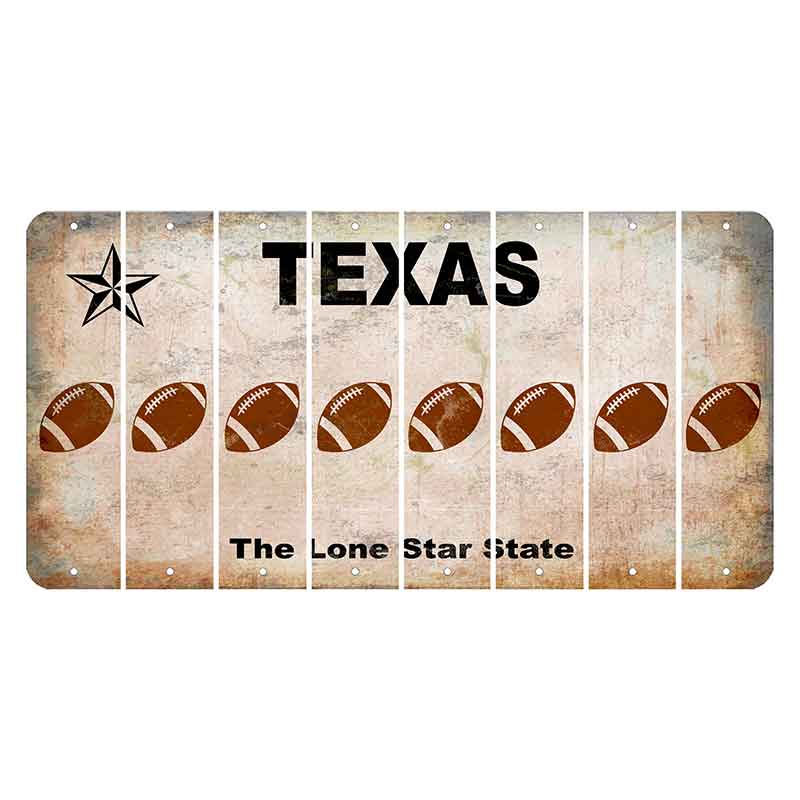 Texas Classic Cut License Plate Strips (Set of 8) Football