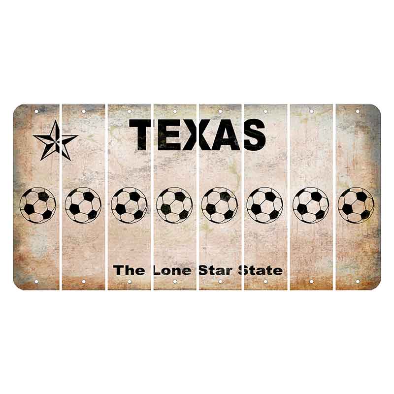 Texas Classic Cut License Plate Strips (Set of 8) Soccerball