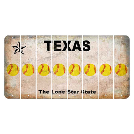 Texas Classic Cut License Plate Strips (Set of 8) Softball