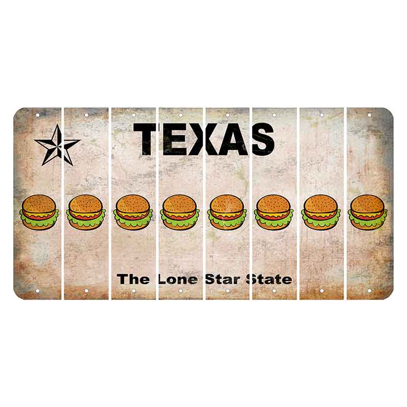 Texas Classic Cut License Plate Strips (Set of 8) Hamburger