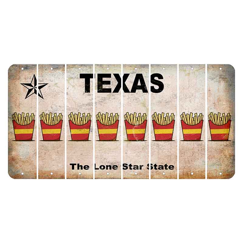 Texas Classic Cut License Plate Strips (Set of 8) French Fries