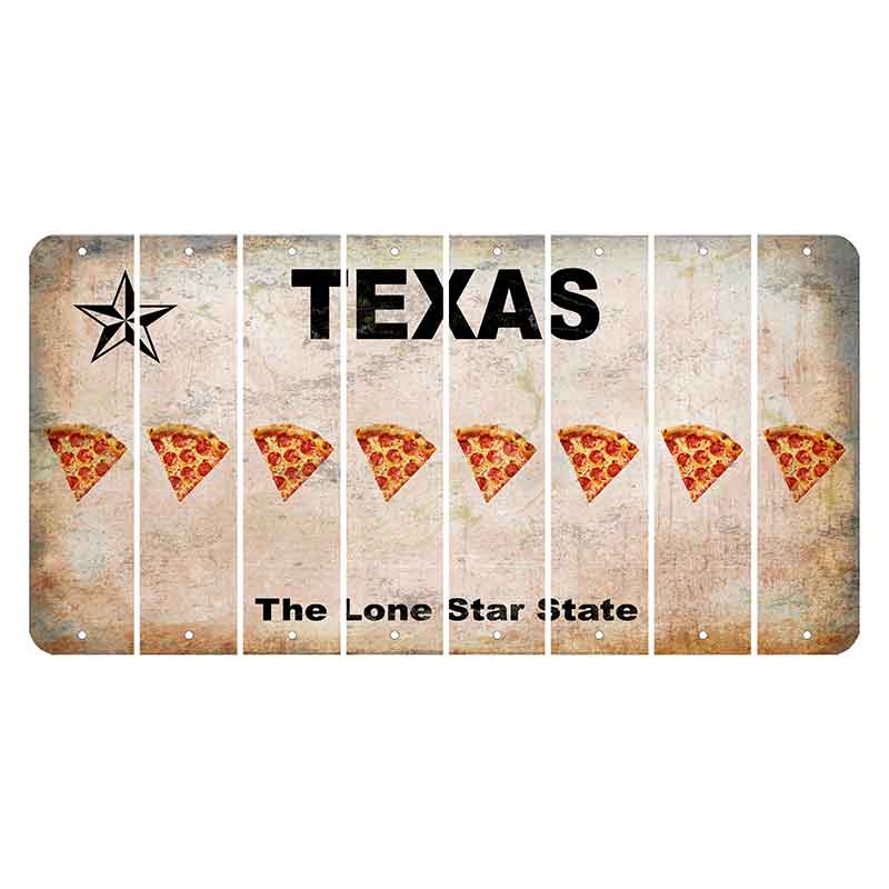 Texas Classic Cut License Plate Strips (Set of 8) Pizza