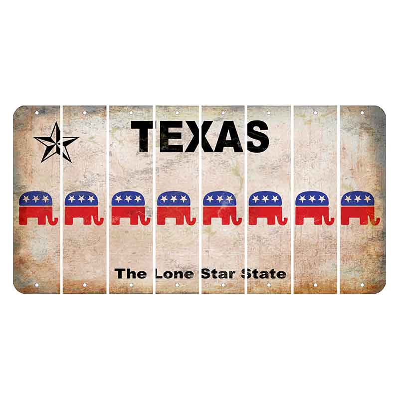 Texas Classic Cut License Plate Strips (Set of 8) Republican