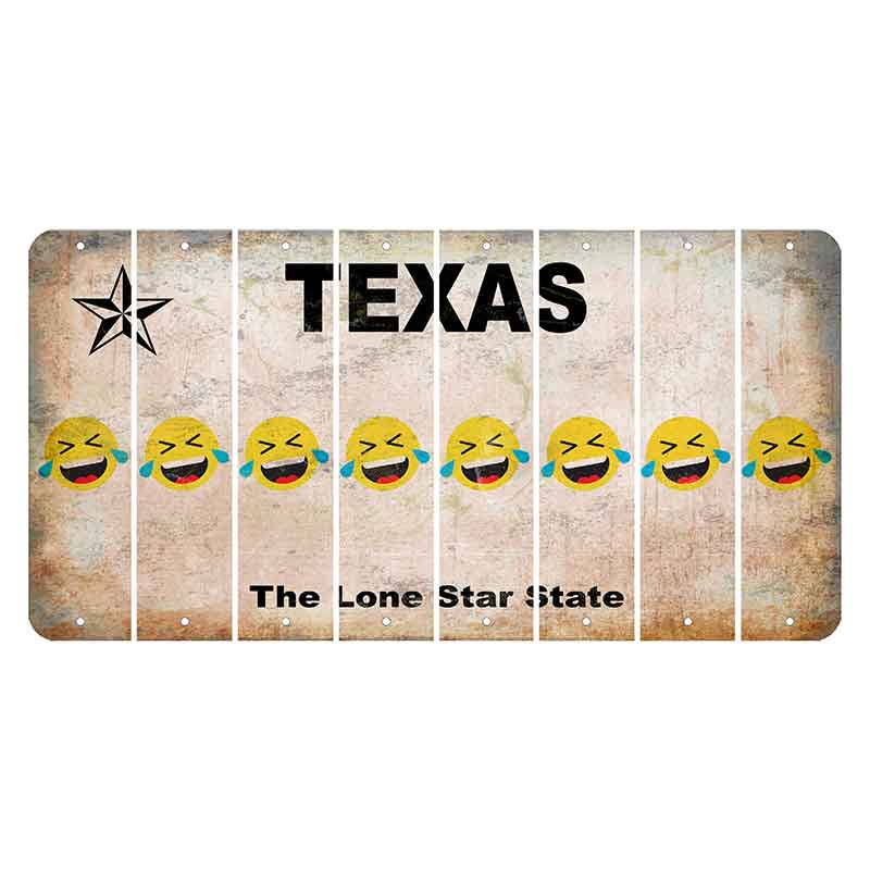 Texas Classic Cut License Plate Strips (Set of 8) Emoji - Laughing