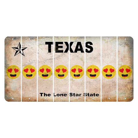 Texas Classic Cut License Plate Strips (Set of 8) Emoji - Heart Eyes