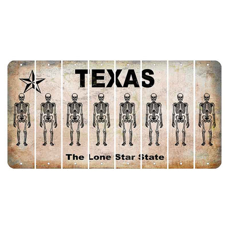 Texas Classic Cut License Plate Strips (Set of 8) Skeleton